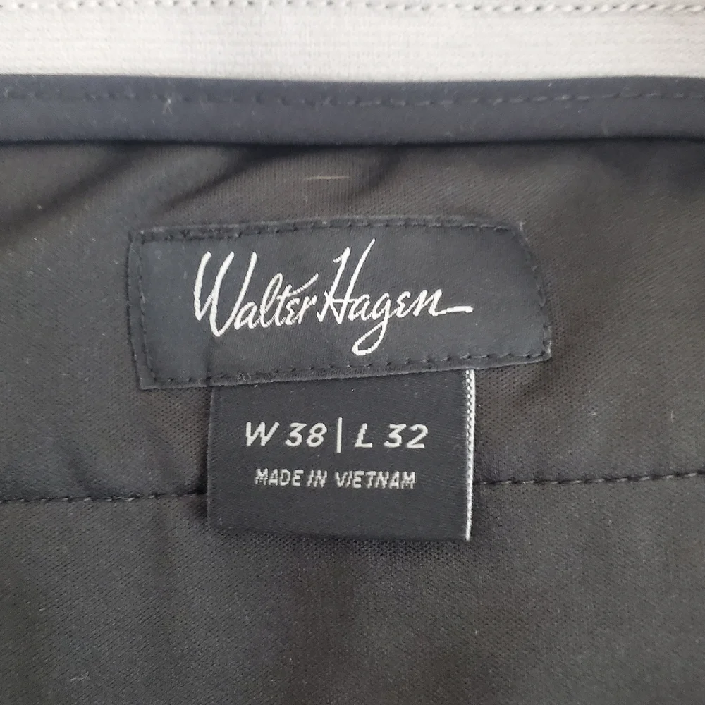 ♧ Walter Hagen Black Flat Front Dress Pants Size 38x32